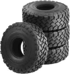 4PCS 115mm 1.9 Inch Soft Rubber Tire Wheel Compatible with 1/10 Scale RC Crawler Compatible with Pro
