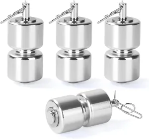 4Pcs Aluminum Alloy Rollers Pins Washers Rings Silvery with EZ Spring Clips Compatible with Gorilla Lift Trailer Gate Assist,Compatible with Trailer Tailgate Lift Assist Rollers Kit