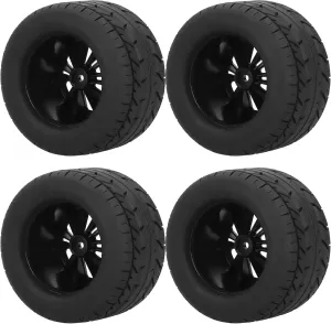 4Pcs RC Car Tire Wheels, 12mm/0.47in Hex Adapte 115mm/4.53in Diameter Wheel Rim Tires RC Car Accessories Fit for ZD Racing 1/10 VehicleModel