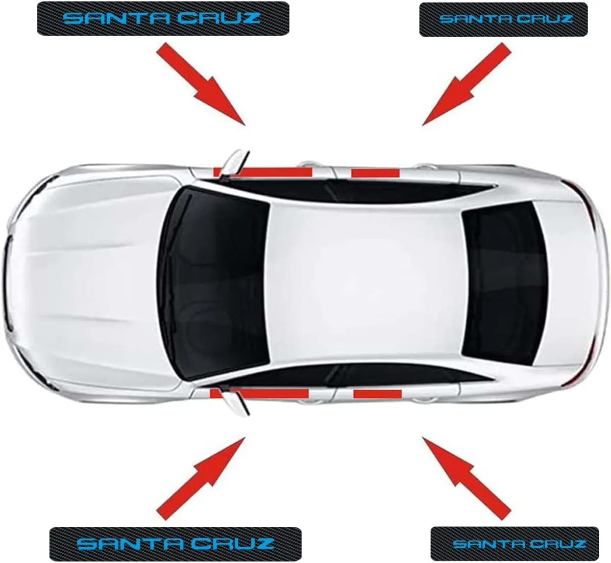 4Pcs Santa Cruz Door Sill Protector Reflective 4D Carbon Fiber Sticker Decoration Door Entry Guard Door Sill Scuff Plate Stickers Accessories Compatible with Hyundai Santa Cruz (Blue)