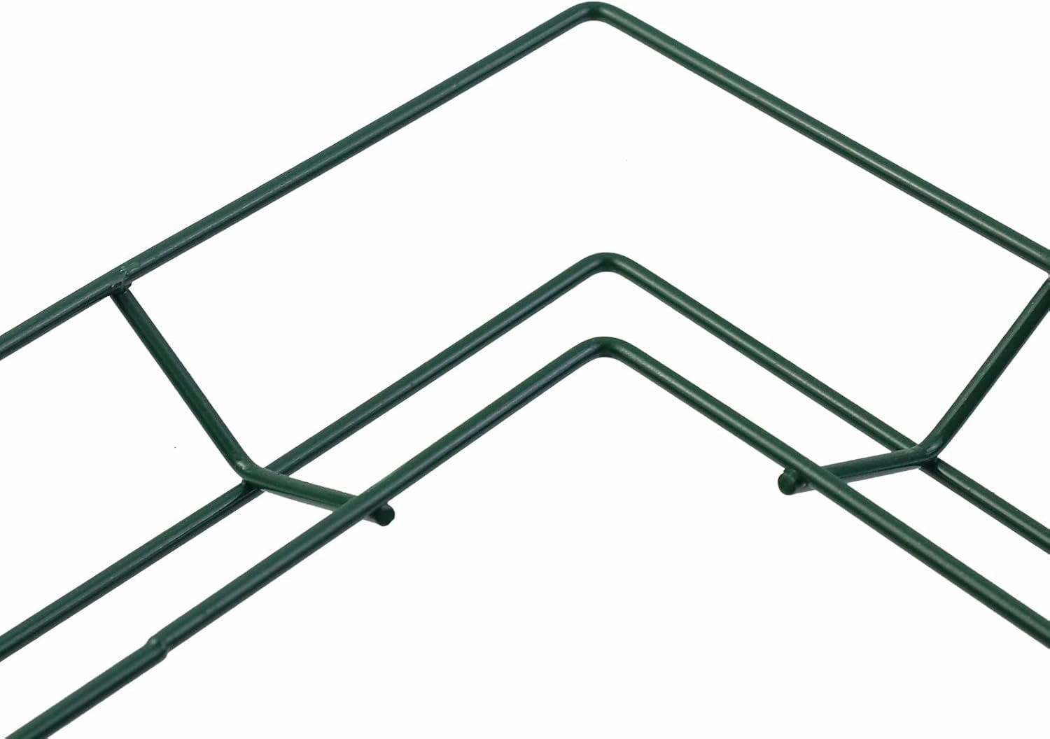 4pcs Wire Wreath Metal Wreath Form for Crafts Floral 9.9 Inch Square Wire Wreath Making Rings for Christmas, Parties, Green, 25cm/Square