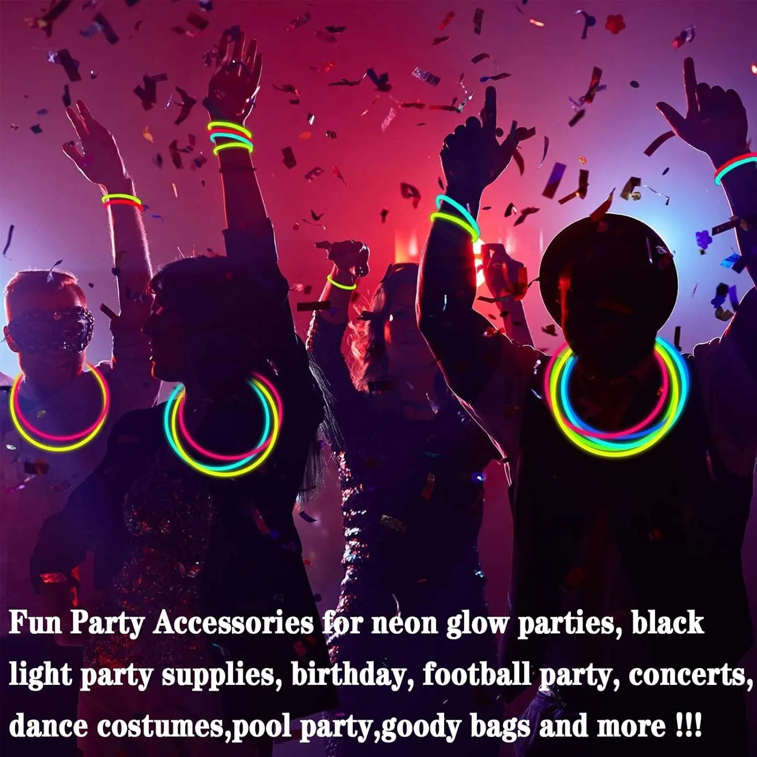 500 Pack Ultra Bright Glow Sticks Bulk Party Pack Glow In The Dark Party Supplies Glow Sticks Necklaces Bracelets with Connectors 8" Glowstick Light Up Toy Birthday Wedding Pool 4th of July Patriotic