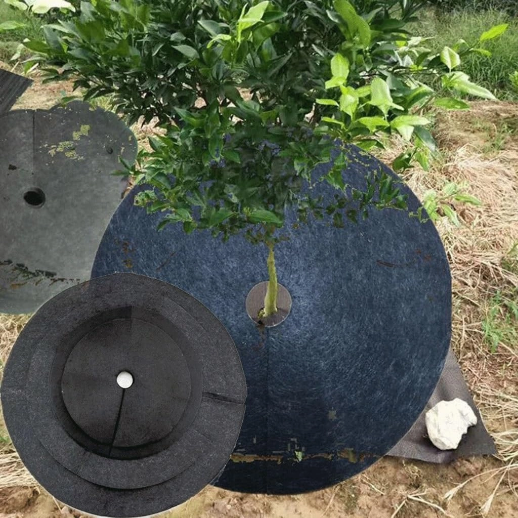 5pcs Garden Tree Plant Cover, Protection Weed Mats Cloth Ecological Weeding Control Mulch Barrier Flower Pot Gardening Tools(42cm)