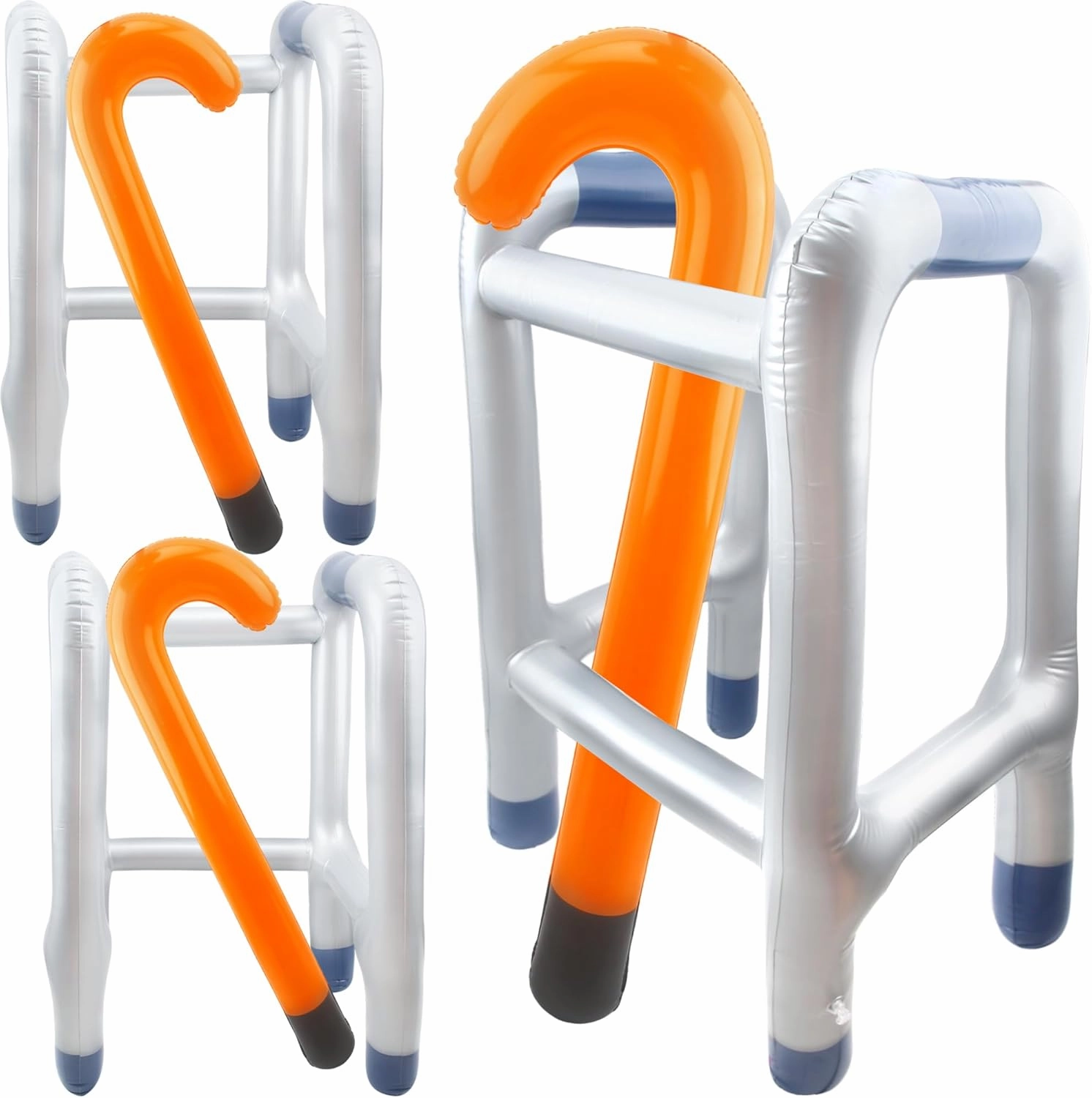 6 Pack Inflatable Walkers and Canes Fun Blow up Walkers and Canes Senior Dress Up Accessories for Halloween Cosplay Costume Props Retirement Party Decoration Grank Gifts