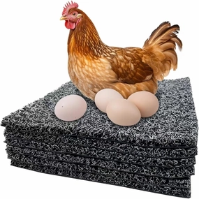 6 Pcs Chicken Nesting Pads, Washable Nesting Box Liners for Chicken Coop, Reusable Plastic Nest Box Pads, Chicken Laying Mats, Soft Rubber Cuttable 12×12 inch