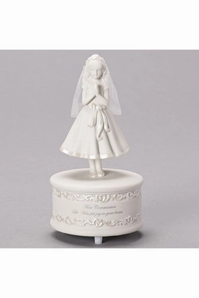 7.5" Communion Girl Musical Figure - LI65498