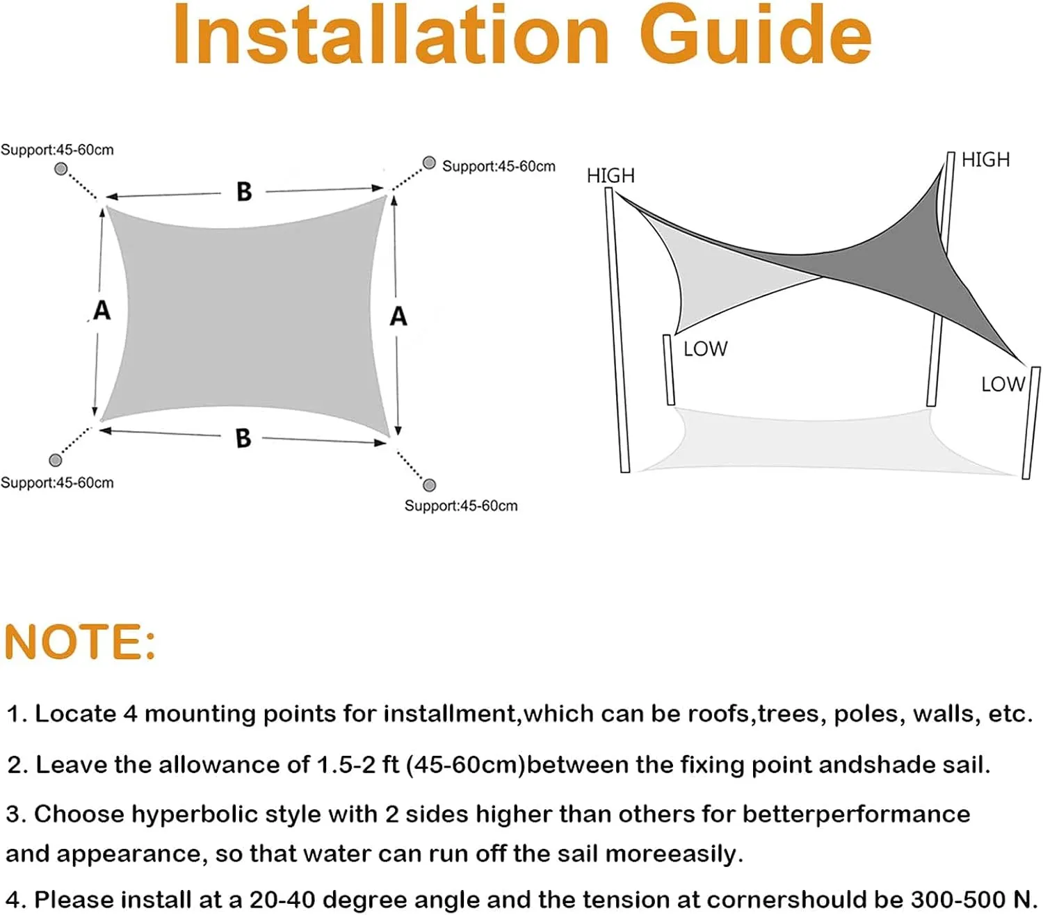 7x10ft Heavy Duty Sun Shade Sail Rectangle Waterproof, Patio Sunshade Cover, UV Block Sunscreen Awning Canopy, 95% UV Protection Shade Cloth for Garden Outdoor Backyard Lawn