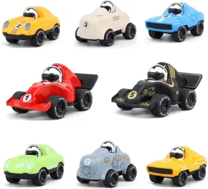 8-Pack Alloy Press and Go Toy Cars, Die-cast Collectible Model Race Cars, Birthday Christmas Holiday Party Gift for Kids 3 , Adults, and Collectors, Multi-Color (Cars #1 to #8)