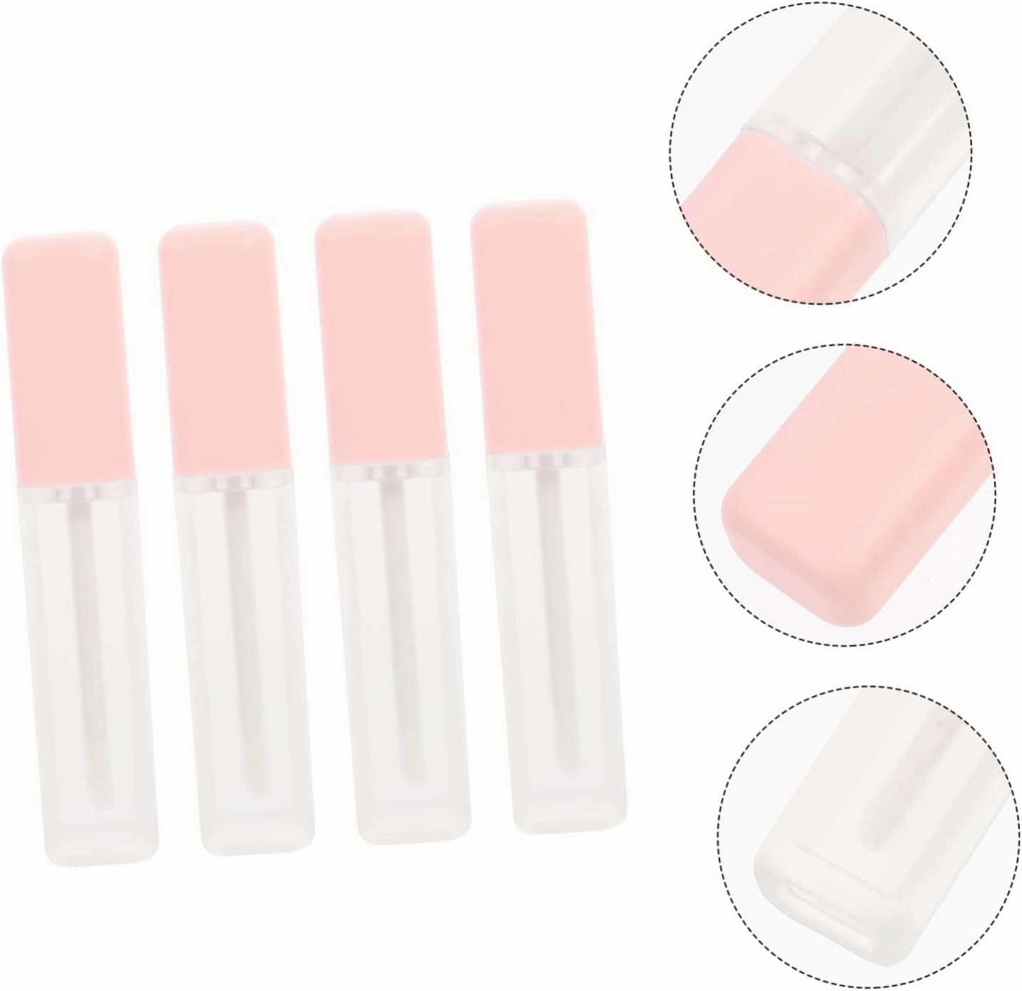 8pcs Square Frosted Lip Gloss Tubes Set Empty Lip Containers for Travel Daily Use Versatile Makeup Bottle for Gloss Samples