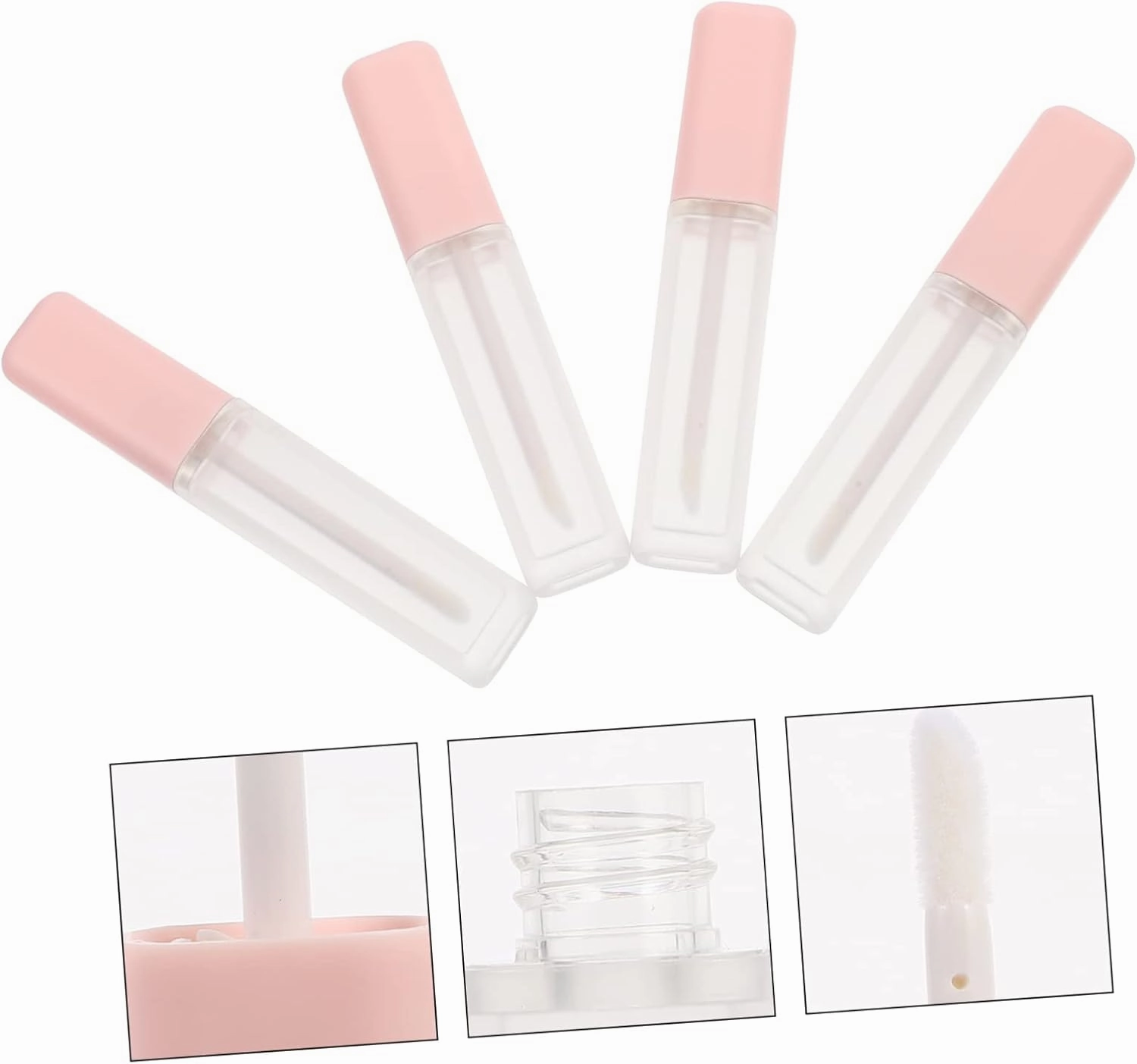 8pcs Square Frosted Lip Gloss Tubes Set Empty Lip Containers for Travel Daily Use Versatile Makeup Bottle for Gloss Samples