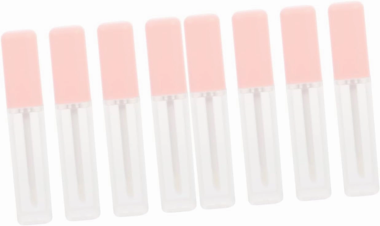 8pcs Square Frosted Lip Gloss Tubes Set Empty Lip Containers for Travel Daily Use Versatile Makeup Bottle for Gloss Samples