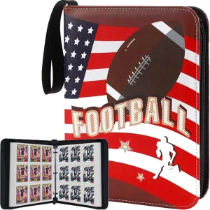 9 Pocket Football Card Binder with 50 Sleeves, 900 Pockets Trading Card Binder, Top Loader Trading Card Holder Storage Football Cards