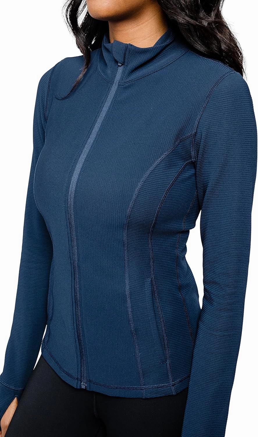 90 Degree By Reflex Full Zip Running Track Jacket Lightweight Athletic Slim Fit Jacket with Thumbholes