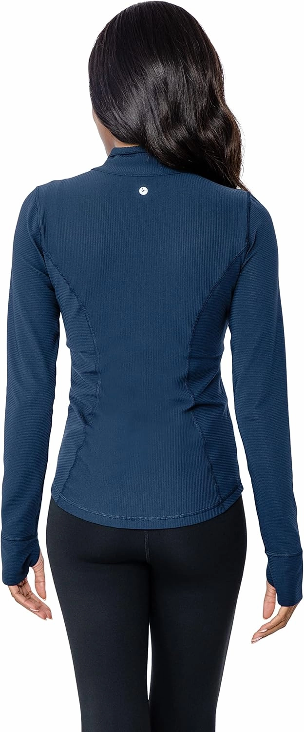 90 Degree By Reflex Full Zip Running Track Jacket Lightweight Athletic Slim Fit Jacket with Thumbholes