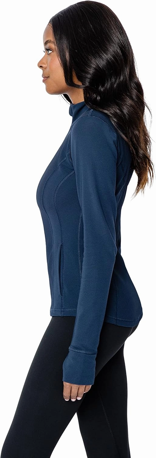 90 Degree By Reflex Full Zip Running Track Jacket Lightweight Athletic Slim Fit Jacket with Thumbholes