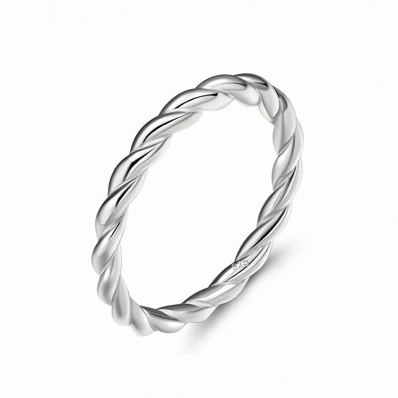 925 Sterling Silver Cute Twist Ring