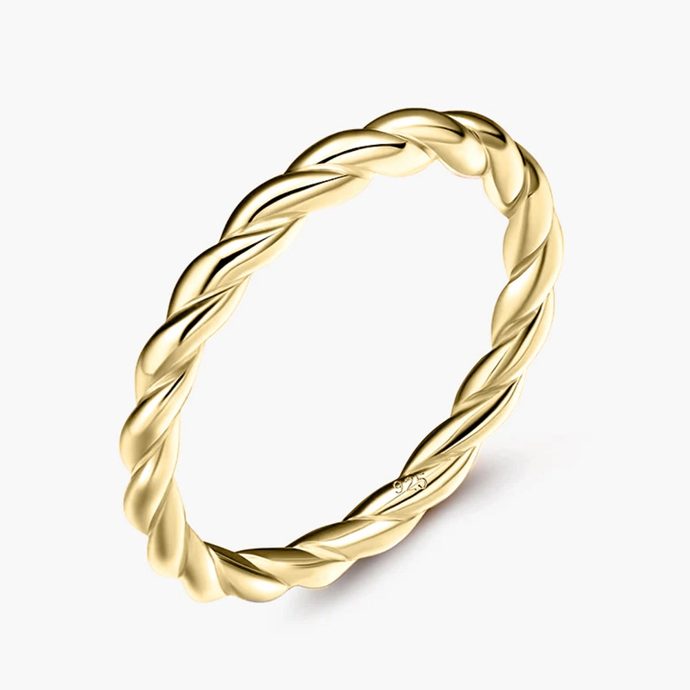 925 Sterling Silver Cute Twist Ring