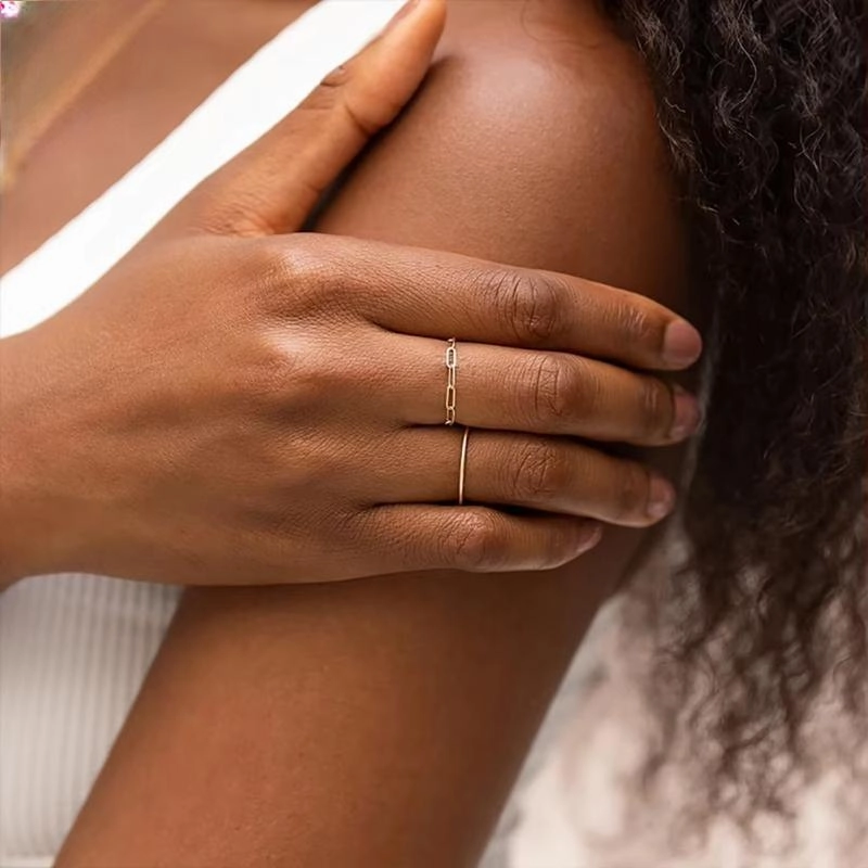 925 Sterling Silver Minimalism Tiny Stacking Finger Rings for Women
