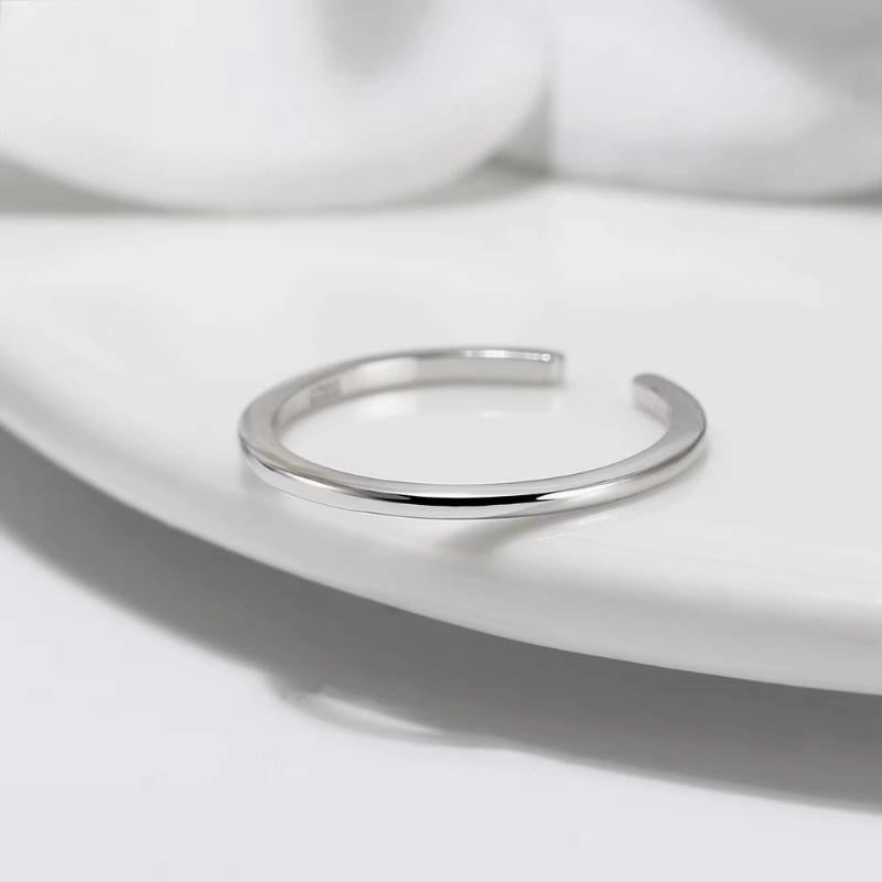 925 Sterling Silver Minimalism Tiny Stacking Finger Rings for Women