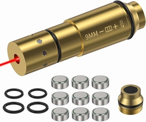 9mm Laser Training Cartridge for Dry Fire Training System Laser Bullet with Rubber Snap Cap,O-Rings Batteries for Shooting Practice