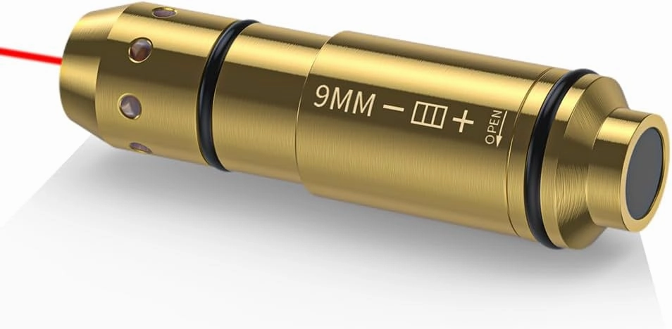 9mm Laser Training Cartridge for Dry Fire Training System Laser Bullet with Rubber Snap Cap,O-Rings Batteries for Shooting Practice