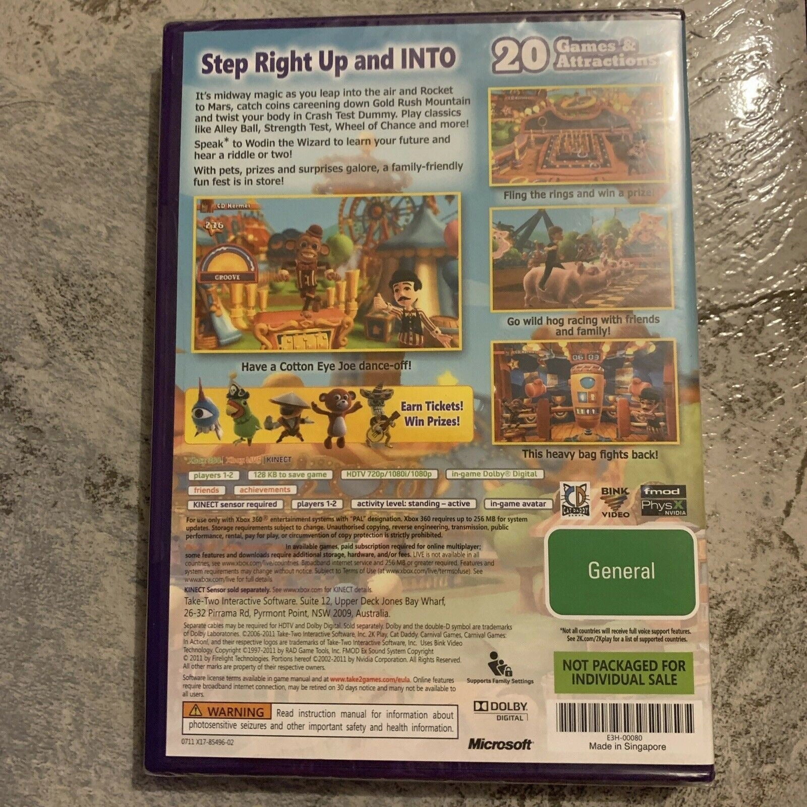 *New Sealed* Carnival Games In Action! - Microsoft Xbox 360 PAL Kinect Compatibl