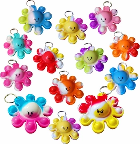 （Students Gift） 100 Packs Bulk Ocean Octopus Mini pop Fidget Keychain,Gift for Boys and Girls Kids Halloween Party Favors，Birthday Supplies