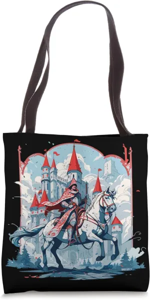A Noble Brave Stoic Knight Niji Horse Fairytale Anime Castle Tote Bag