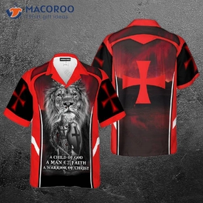 A Child Of God Knight Templar Lion Hawaiian Shirt