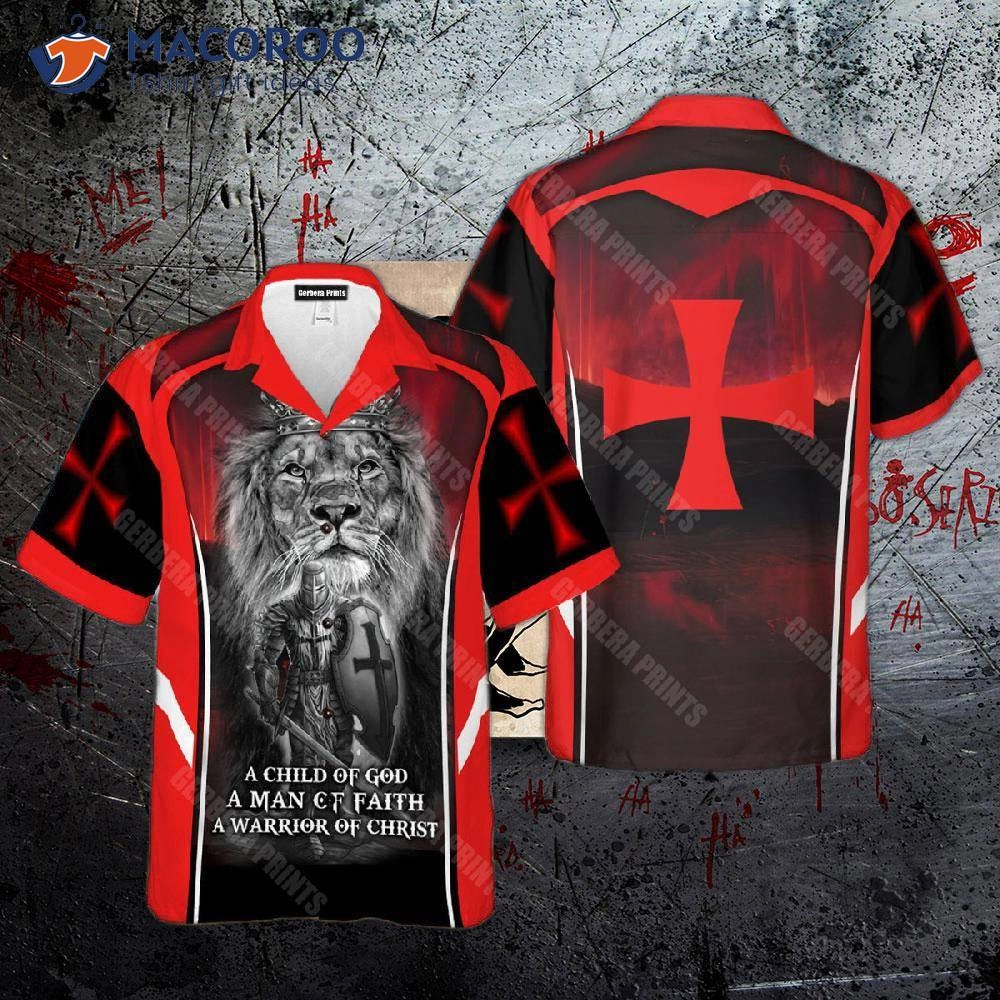 A Child Of God Knight Templar Lion Hawaiian Shirt