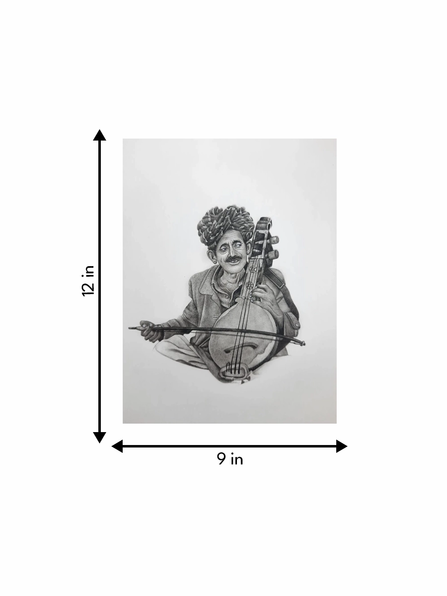 A Kamaicha Player in Miniature Painting by Mohan Prajapati
