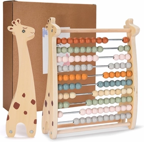 Abacus for Kids - Math Counting Toy Made of Wooden Beads and Rack - Children's Wood Number Counters for Teaching Addition, Subtraction and More - Counting Tool for Toddlers and 1st Grade Kids