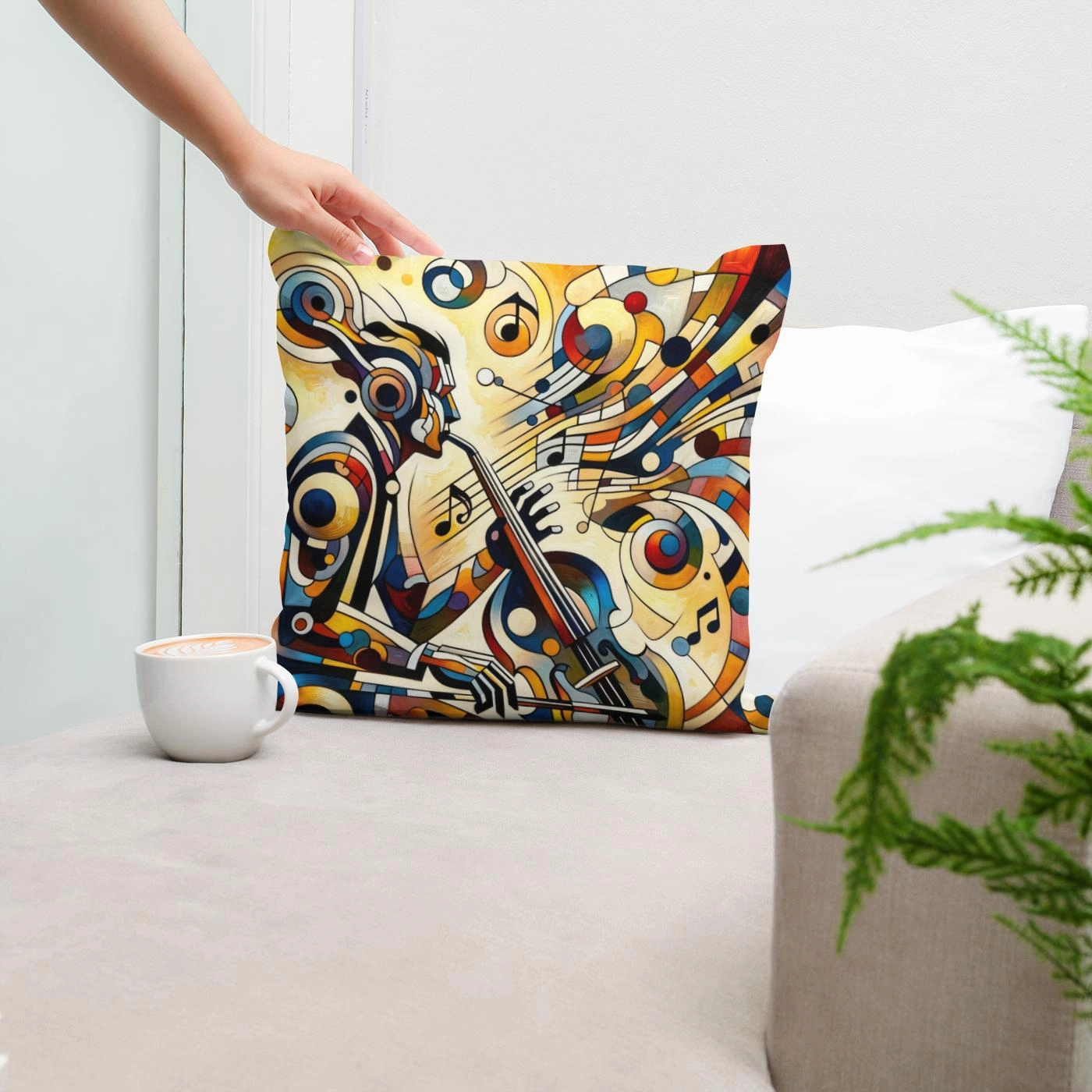 Abstract Rhythms Cotton Cushion