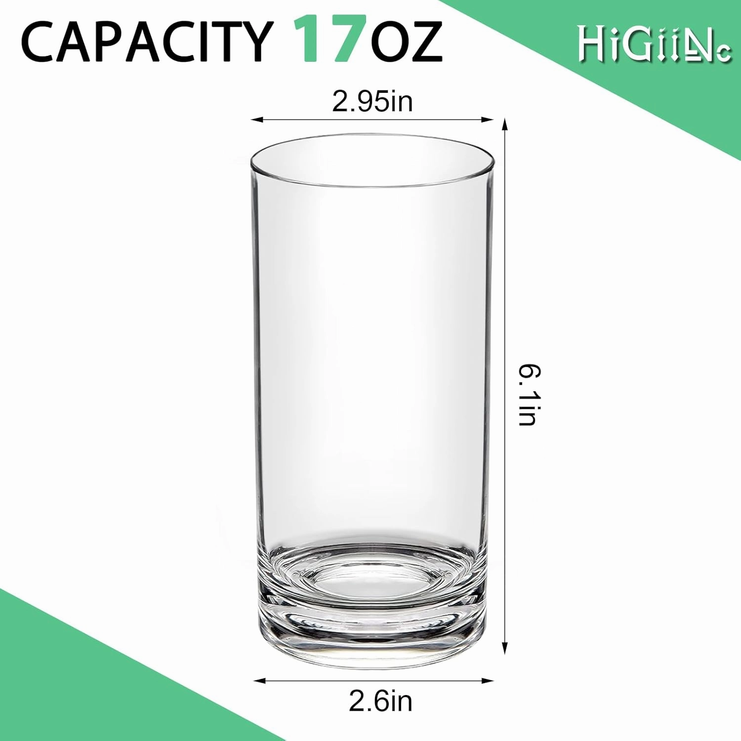 Acrylic Drinking Glasses Set of 12 - Shatterproof Plastic Cups, BPA Free Dishwasher Safe, Reusable Unbreakable Tumblers - 6 Each 12oz & 17oz Clear Plastic Glasses for Kitchen