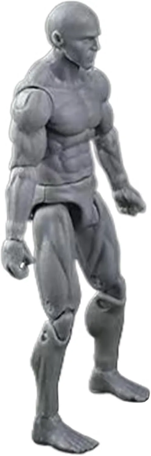 Action Figure Body, 4.1 Inch PVC Blank Action Figure, Collectible Painting Drawing Figure for Exhibition, Play, Modeling, Scene Play, Grey/Male Blank Action Figure
