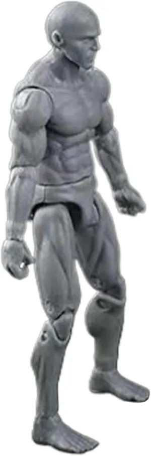 Action Figure Body, 4.1 Inch PVC Blank Action Figure, Collectible Painting Drawing Figure for Exhibition, Play, Modeling, Scene Play, Grey/Male Blank Action Figure
