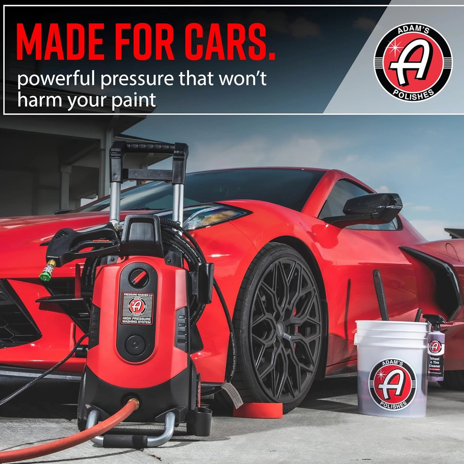 Adam's Polishes Electric Pressure Washer 2.0, Powerful 1.4 GPM 2000 PSI Car Pressure Washer Sprayer, Snub Nose & Tip Attachment, Use,Car Soap, Patio Boat RV Motorcycle Car Garage Deck