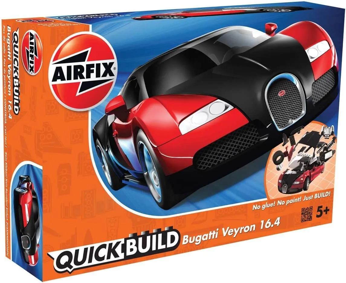 Airfix Quickbuild J6020 Quickbuild Bugatti 16 4 Veyron Black Red