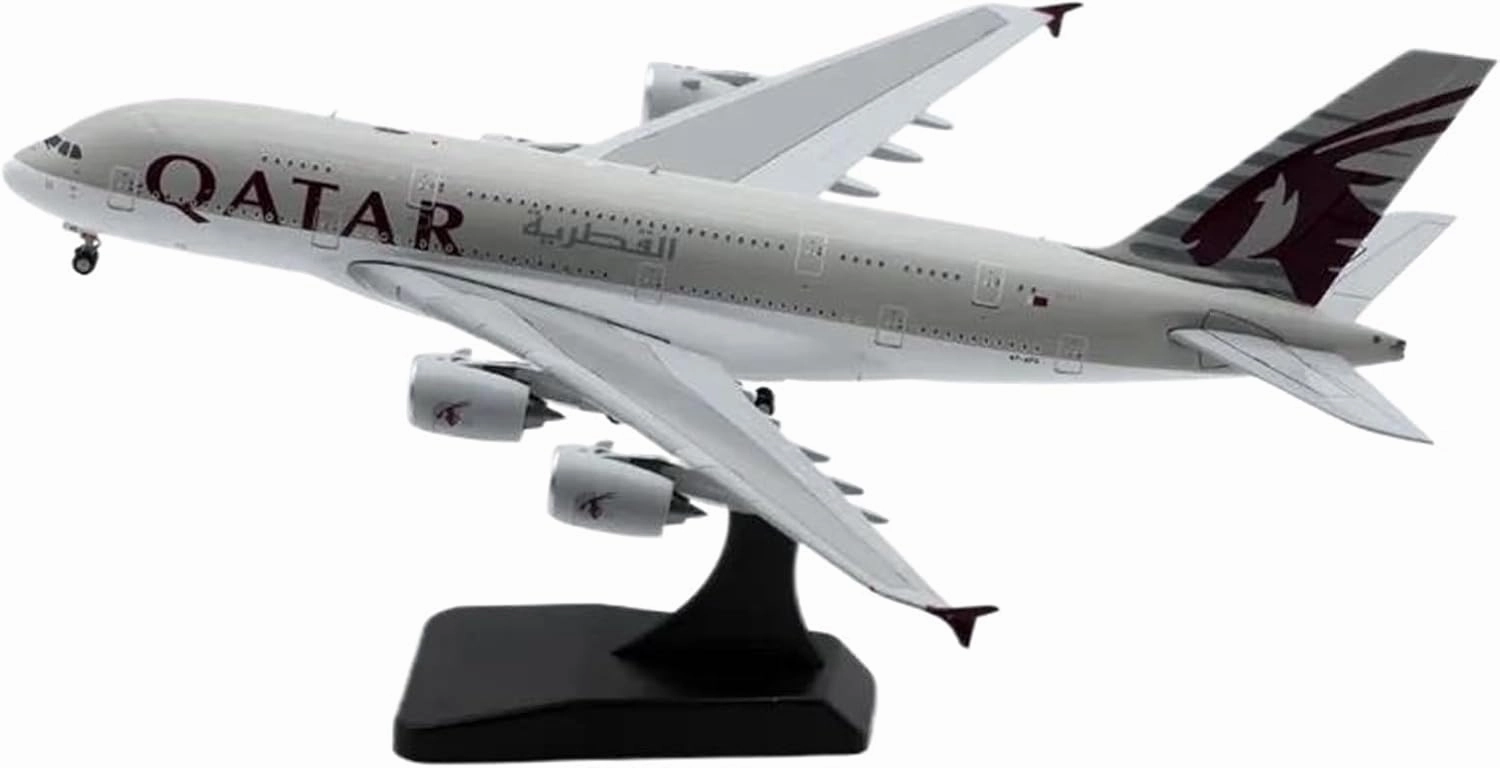 Alloy Collectible Plane Gift 1 400 for Qatar Airlines Airbus A380 Diecast Aircraft Jet Model A7-APG with Stand Miniatures Set
