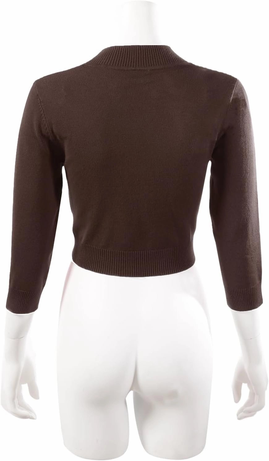 Allsense Women's 3/4 Sleeve V-Neck Cropped Bolero Shrug Cardigan