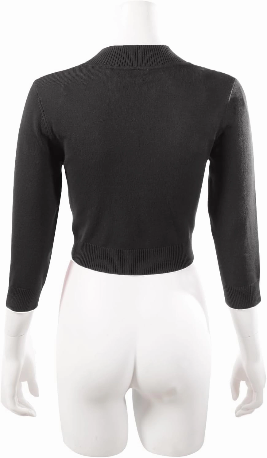 Allsense Women's 3/4 Sleeve V-Neck Cropped Bolero Shrug Cardigan