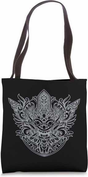 Ancient Mask Barong Old Civilization Masked Figure Tote Bag