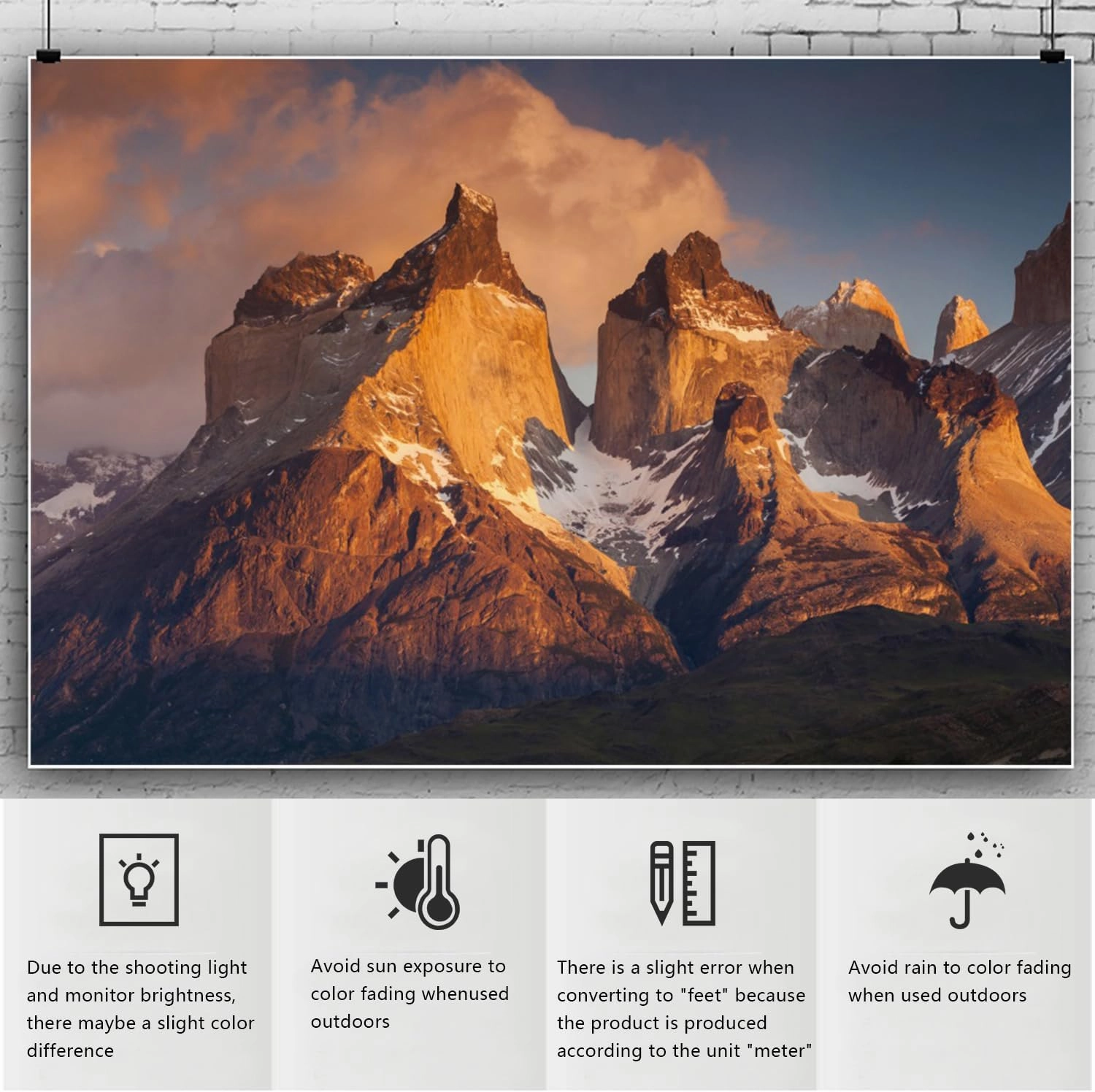 Andes Mountain Backdrop 7x5ft Snow Mountain Landscape Nature Scenery Photography Background Climbing Adventure Party Banner Travel Portraits Photoshoot Wallpaper Photo Studio Booth Props