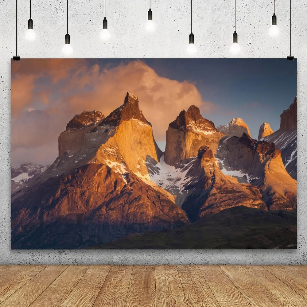 Andes Mountain Backdrop 7x5ft Snow Mountain Landscape Nature Scenery Photography Background Climbing Adventure Party Banner Travel Portraits Photoshoot Wallpaper Photo Studio Booth Props