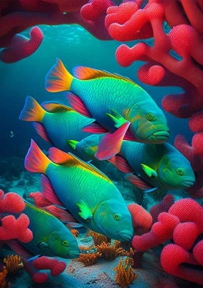 Animal Jigsaw Puzzles, Colorful Fish Animal Themed Puzzles for Adults - 1000 Pieces Jigsaw Puzzles, Educational Games Gift for Elders Family and Friends