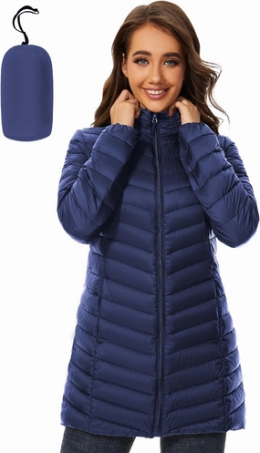 ANOTHER CHOICE Women Puffer Jacket Hooded Warm Lightweight Packable Quilted Puffer Coat Outwear