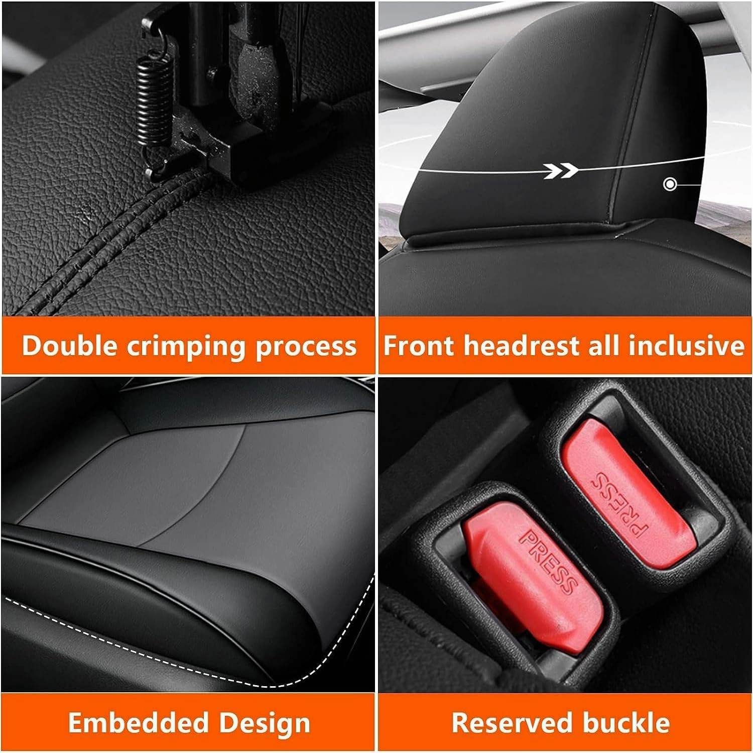 AOMSAZTO Custom Fit Seat Covers for Toyota RAV4: 2019 2020 2021 2022 2023 2024 2025 LE XLE XLE Premium Limited-Faux Leather Full Set Compatible Airbag Seat Protector Black&Grey