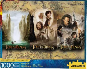 AQUARIUS Lord of the Rings Triptych Puzzle (1000 Piece Jigsaw Puzzle) - Glare Free - Precision Fit - Officially Licensed LOTR Merchandise & Collectibles - 20 x 28 Inches