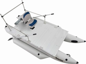 AQUOS 11.5ft / 12.5ft Heavy-Duty for Two Series Inflatable Pontoon Boat with Stainless Steel Guard Bar and Folding Seat for Fishing, Aluminum Floor Board, Transport Canada Approved