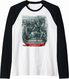 Arnold von Winkelried Swiss Legendary Hero Raglan Baseball Tee